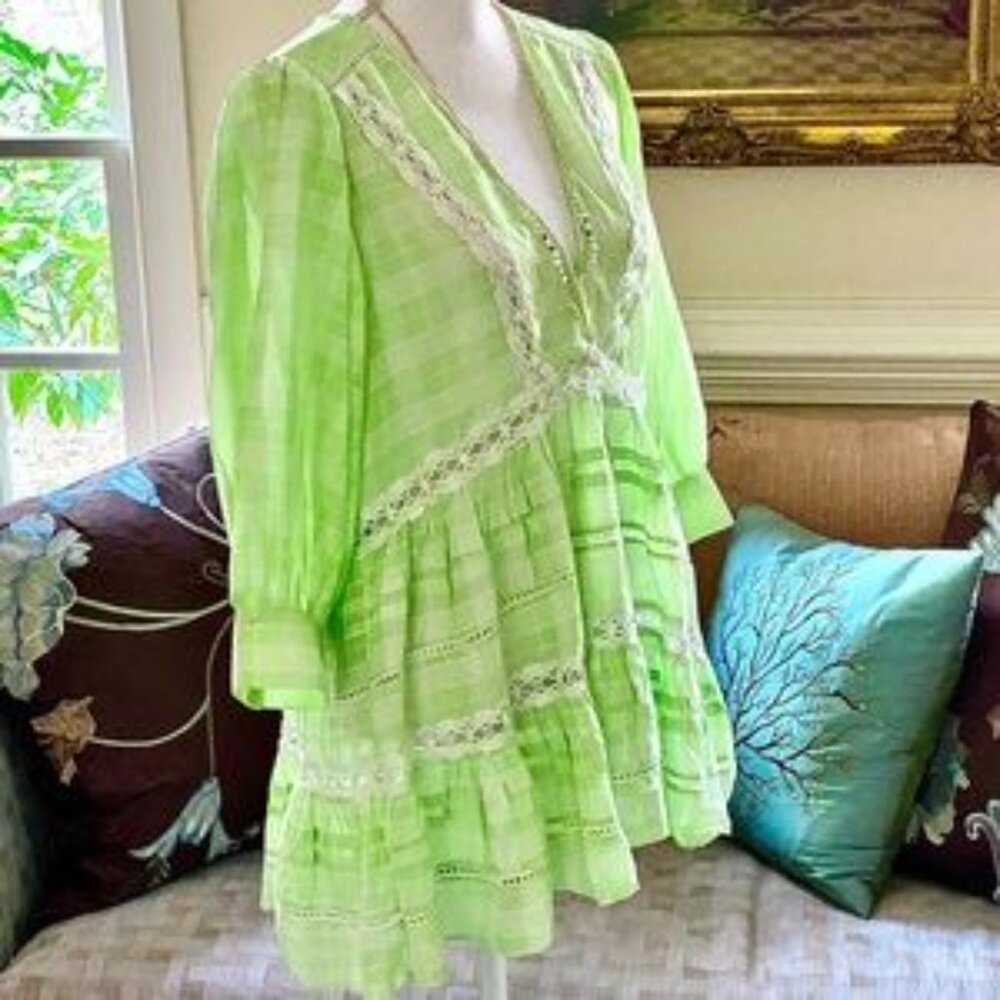 Free People Time Out Deep V Neck Lace Trim Top NWOT - Picture 8 of 14